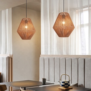 ראטן אורות מודרניים לבית ארוחת ערב הבית & אי מטבח שולחן במבוק תליון מנורת e27 5w/7w - Product Image 2