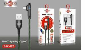 Cavo dati Wisdomup Type-C in nylon intrecciato a ricarica rapida per cellulare - Product Image 3
