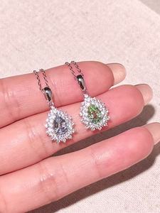 Joyería UM, Plata 925, Oro, Piedras Preciosas de Color Cultivadas en Laboratorio, Colgante Corona de Flores, Certificado NGTC, Unisex, Regalo de Aniversario o para Uso Diario - Product Image 5
