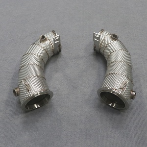 Tuyau d'échappement droit en titane 2024 le plus vendu pour BMW M5 F90, collecteur avant de moteur de course avec bouclier thermique pour voiture S63B44B - Product Image 4