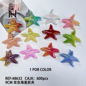 Fermaglio per capelli a forma di stella marina bicolore da 9 cm - Product Image 1