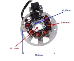 Vente chaude Moto Pièces De Rechange Stator Bobine NEOS50cc <span class=keywords><strong>Scooter</strong></span> <span class=keywords><strong>Alternateur</strong></span> Stator Bobine 7 Câble Convient pour Neo's - Product Image 3