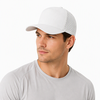 Casquette de baseball structurée à profil haut avec logo brodé personnalisé, perforations laser, découpe laser, respirante, pour sports de plein air
