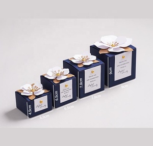 CSMD China Manufacturers Small <strong>Stuff</strong> Storage Box Square Shape DIY Sweet Parties Packaging Blue Cardboard Wedding Box for Candies - Product Image 3