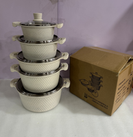 Ensemble de 10 ustensiles de cuisine en granit de 32 cm, comprenant des casseroles profondes de 20-32 cm et une poêle peu profonde de 28 cm, pour cuisine familiale, vente en gros et approvisionnement en vrac