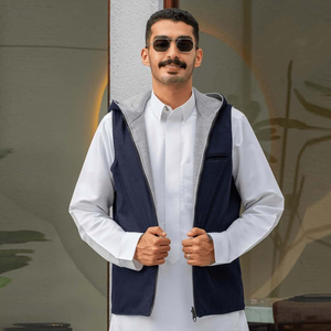 Tùy chỉnh Arab vest hồi giáo saudi Arabic hai mặt người đàn ông áo ghi lê shalwar <span class=keywords><strong>kameez</strong></span> Áo ghi lê với Hoodie - Product Image 5