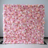 L73 Vente à Chaud Soie Faux Arrangement Floral Faux Rose Fleur Fond Mural Fleur Artificielle Rose Toile de Fond pour Décoration de Mariage