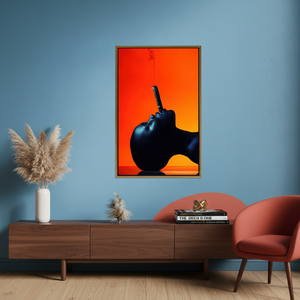 Bold <b>Black</b> Woman with Cigar Canvas Wall Art, Modern Home Decor,GOLD <b>FRAMED</b> CANVAS - Product Image 3