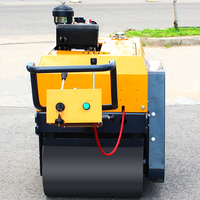 Rouleau compact vibrant à double tambour de 500 kg, à conducteur marchant, avec moteur diesel, mini-rouleau compresseur haute efficacité
