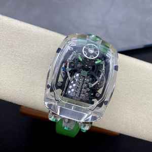 雅各布高级男士机械表，男士大表盘商务时计，独特的水晶表壳设计 - Product Image 3