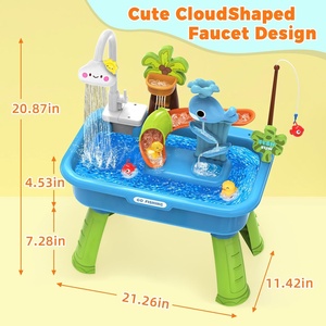 <span class=keywords><strong>Table</strong></span> d'<span class=keywords><strong>eau</strong></span> en plastique pour tout-petits de 2 à 4 ans avec pompe à <span class=keywords><strong>eau</strong></span> électrique, bac à sable et robinet coulissant - Jouet sensoriel - Product Image 2