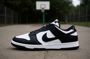 Zapatillas Nike <span class=keywords><strong>Dunk</strong></span> <span class=keywords><strong>Low</strong></span> <span class=keywords><strong>Negras</strong></span> <span class=keywords><strong>y</strong></span> <span class=keywords><strong>Blancas</strong></span> de Cuero Estilo Baloncesto - Product Image 2