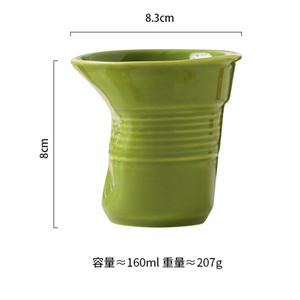 Nouveautés 2026 : Tasses à café, cappuccino, dessert et cupcakes en céramique colorée froissée - Product Image 6