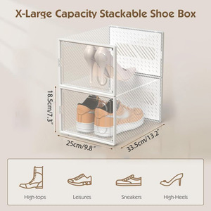 <span class=keywords><strong>Caja</strong></span> <span class=keywords><strong>Organizadora</strong></span> de <span class=keywords><strong>Zapatos</strong></span> Apilable de Plástico Transparente, <span class=keywords><strong>Caja</strong></span> de Almacenamiento de <span class=keywords><strong>Zapatos</strong></span> para Armario del Hogar, Ecológica y a Prueba de Polvo - Product Image 3