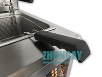 Penggorengan Listrik Komersial Otomatis dengan Pengangkat Meja, Kontrol Digital, Kapasitas Besar 14 L