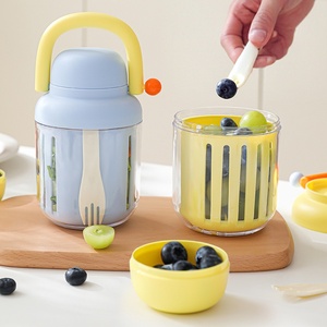 Portable Fruit Washing Lunch Box Detachable <b>Vegetable</b> Cleaner <b>Storage</b> Container With Handle for Office School Picnic - Product Image 3
