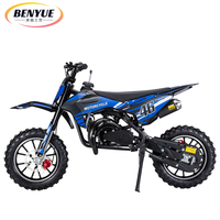 Moto tout-terrain 49cc 2 temps à essence, bleu et noir, pour enfants et jeunes, idéale pour la course en extérieur - Vente chaude