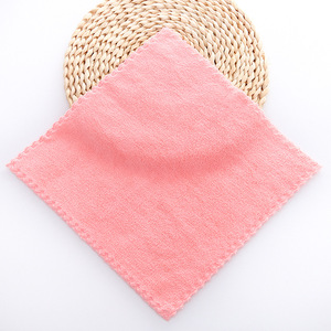 Serviette carrée en microfibre <span class=keywords><strong>de</strong></span> velours corail haute densité 30x30, serviette pour le visage des enfants, séchage rapide, écologique, absorption d'eau pour la salle <span class=keywords><strong>de</strong></span> bain, logo - Product Image 2