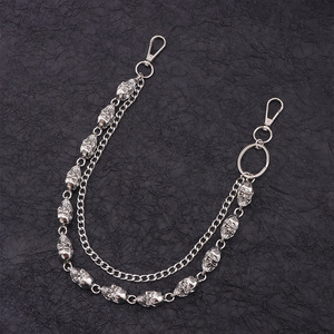 โซ่คาดเอวโลหะรูปหัวกะโหลกสองชั้นสไตล์พังก์ฮิปฮอปเครื่องประดับแฟชั่นสำหรับสวมใส่ทุกวัน - Product Image 2