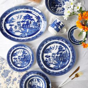 Factory Manufacturer's High Quality Blue Classic Porcelain <b>Dinnerware</b> <b>Set</b> Low-Priced Steak Plate and Soup Usage Tableware - Product Image 3
