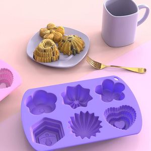 6-in-1 Pattern DIY Baking Mold New Manual Silicone Cake <b>Chocolate</b> Ice Cream Baby Food Supplement Mold Customized Color & Logo - Product Image 1
