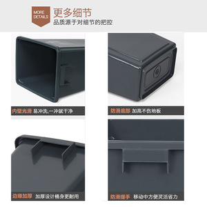 Waste <b>Bin</b> <b>20L</b> Rectangular Lidless Indoor Outdoor Storage Bucket Gray Black Blue Red Green - Product Image 4