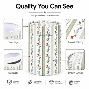 Tubo de Regalo de Papel Cilíndrico Ecológico de Alta Calidad, Caja de Cartón Resistente con Decoración de Cinta, Empaque de Lujo - Product Image 4
