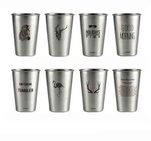 Mug à bière isotherme en acier inoxydable 304, anti-fuite avec couvercle, pour boissons fraîches estivales, avec logo imprimé sur le rebord, idéal pour l'export. - Product Image 1