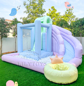 Combo de toboggan <span class=keywords><strong>gonflable</strong></span> de couleur douce pour la location d'événement d'anniversaire et la <span class=keywords><strong>structure</strong></span> de divertissement d'amusement de famille de jardin - Product Image 6