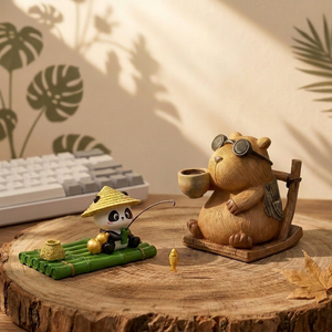 Adorno de Escritorio de Madera con Forma de Capibara, Alivia el Estrés, Decoración para Oficina y Pequeño Regalo para Salas de Té - Product Image 3