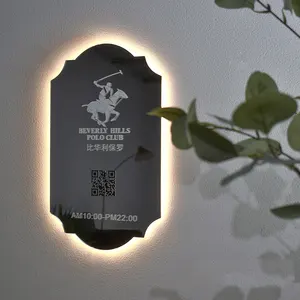 Aangepaste Ronde Acryl Lichtgevende Woord Lichtbak Uithangbord Zakelijke Borden Led Bewegwijzering Logo 3d Borden Buitenlicht Voor Winkel