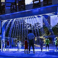 Fontaines numériques programmables, rideaux d'eau numériques, cascade LED, affichage de texte, logo, motif
