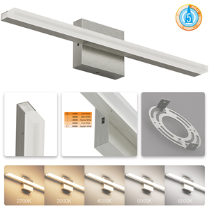 Modern Vanity <b>Light</b> 24 Inch 5CCT LED Bathroom <b>Wall</b> Lamp Polished <b>Chrome</b> Finish For Hotel - Product Image 2