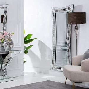 Nuovo Design <span class=keywords><strong>Tavolo</strong></span> Consolle a Specchio a Forma di V Arredamento Moderno per <span class=keywords><strong>Soggiorno</strong></span> <span class=keywords><strong>Tavolo</strong></span> da Ingresso in Vetro <span class=keywords><strong>con</strong></span> Set di Specchi - Product Image 4