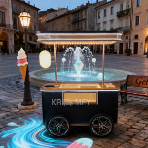 Machine à faire des rouleaux frits au yaourt glacé congelé 2025, chariot à glace molle commercial - Product Image 2