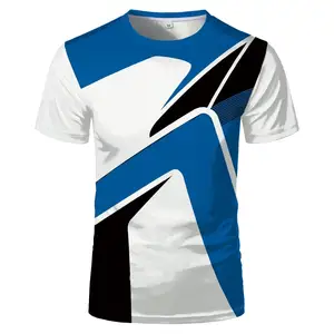 남성용 티셔츠 3D 스포츠 프린트 여름 패션 느슨하고 단순한 잘 생긴 대비 색상 패션 티셔츠