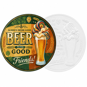 Letrero Metálico Decorativo Vintage con Diseño de Cerveza y Amigos, Placa de Estaño en Relieve, Personalizable, Directo de Fábrica - Product Image 3