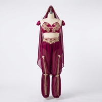 Nouveaux costumes de danse de salon attrayants bordeaux pour adultes, inspirés des Casse-Noisettes, de style arabe et indien, en jacquard, pour spectacles.