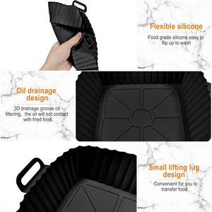 Pelapis Panci Silikon OEM untuk Keranjang/Panci 3 hingga 7 QT, Pengganti Kertas Roti yang Mudah Terbakar, Loyang Panggang yang Dapat Digunakan Kembali, Aksesoris Oven - Product Image 6