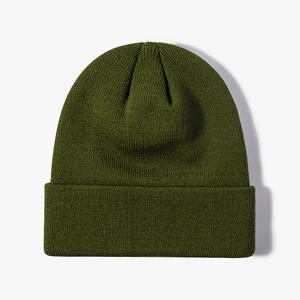 <strong>Wholesale</strong> Custom Logo Unisex High Quality Plain Blank Solid Color Winter <strong>Hat</strong> Cap Acrylic <strong>Knitted</strong> Cuffed Fisherman Beanie - Product Image 5