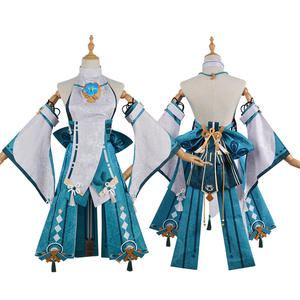 <span class=keywords><strong>Yae</strong></span> Miko Xiao Cosplay Costume Turquoise Robe Halloween Costumes pour Femmes XS-3XL Nouvelle Perruque Robe Tenue De Fête <span class=keywords><strong>Genshin</strong></span> Impact - Product Image 1