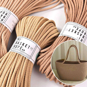 Cordon en <span class=keywords><strong>coton</strong></span> tressé en zigzag pour macramé, cordons pour paniers, cordes décoratives pour la couture à domicile, <span class=keywords><strong>corde</strong></span> à coudre pour paniers décoratifs - Product Image 3