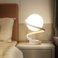 Lampe de bureau LED à effet flottant, lumière lunaire, rechargeable, tactile, pour chambre à coucher, petite lampe d'ambiance de chevet
