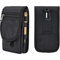 Étui de téléphone universel pour iPhone 15 Pro Max 14 Plus 13 12 11 étui de ceinture en nylon pour téléphone portable, pochette de transport, porte-cartes