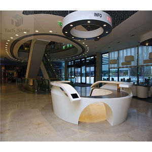 Mostrador <span class=keywords><strong>de</strong></span> Recepción Comercial Moderno y Elegante CANDU, <span class=keywords><strong>de</strong></span> <span class=keywords><strong>Piedra</strong></span> <span class=keywords><strong>Artificial</strong></span>, con Acabado Brillante y Función Inalámbrica con Enchufe Emergente - Product Image 3