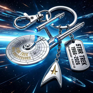 สตาร์ เทรค เอ็นเตอร์ไพรส์ NCC1701 พวงกุญแจโลหะผสมเงิน รุ่นฉลองครบรอบ 60 ปี ของสะสม ของขวัญ - Product Image 1