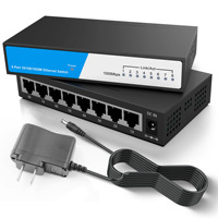 Commutateur Ethernet 8 ports 10/100/1000 Mbps pour la maison/le bureau, diviseur et distributeur de réseau 8 ports, commutateur réseau haute vitesse
