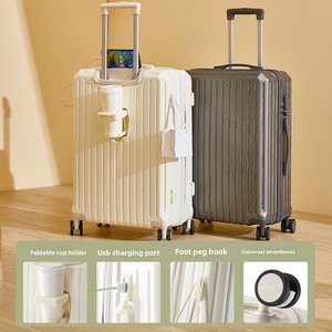 Valise multifonctionnelle 20 pouces pour femme, valise à roulettes, valise de <span class=keywords><strong>voyage</strong></span> 24 pouces pour homme avec serrure à code - Product Image 2