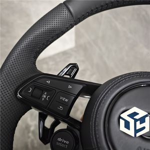 Volant en cuir et fibre de carbone pour Audi S6 S7 A4 B8 B9 A5 A6 A7 C7 Q3 Q5 A3 <span class=keywords><strong>S3</strong></span> S8 R8, design sportif et luxueux, Classe C Golf - Product Image 3