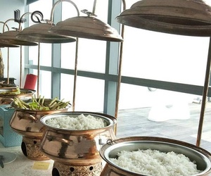 Peralatan Katering Panci Pemanas Makanan Bulat Emas Stainless Steel 6L Model Flip Top Terbaru - Product Image 2